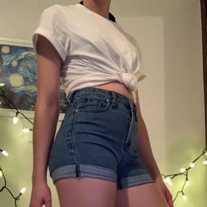 high waisted jean shorts